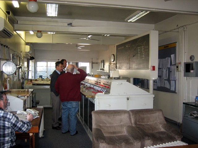 Germiston West signal box taken in 2006, with its Westinghouse Brake and Signal Co. Ltd miniature power lever frame photograph 1